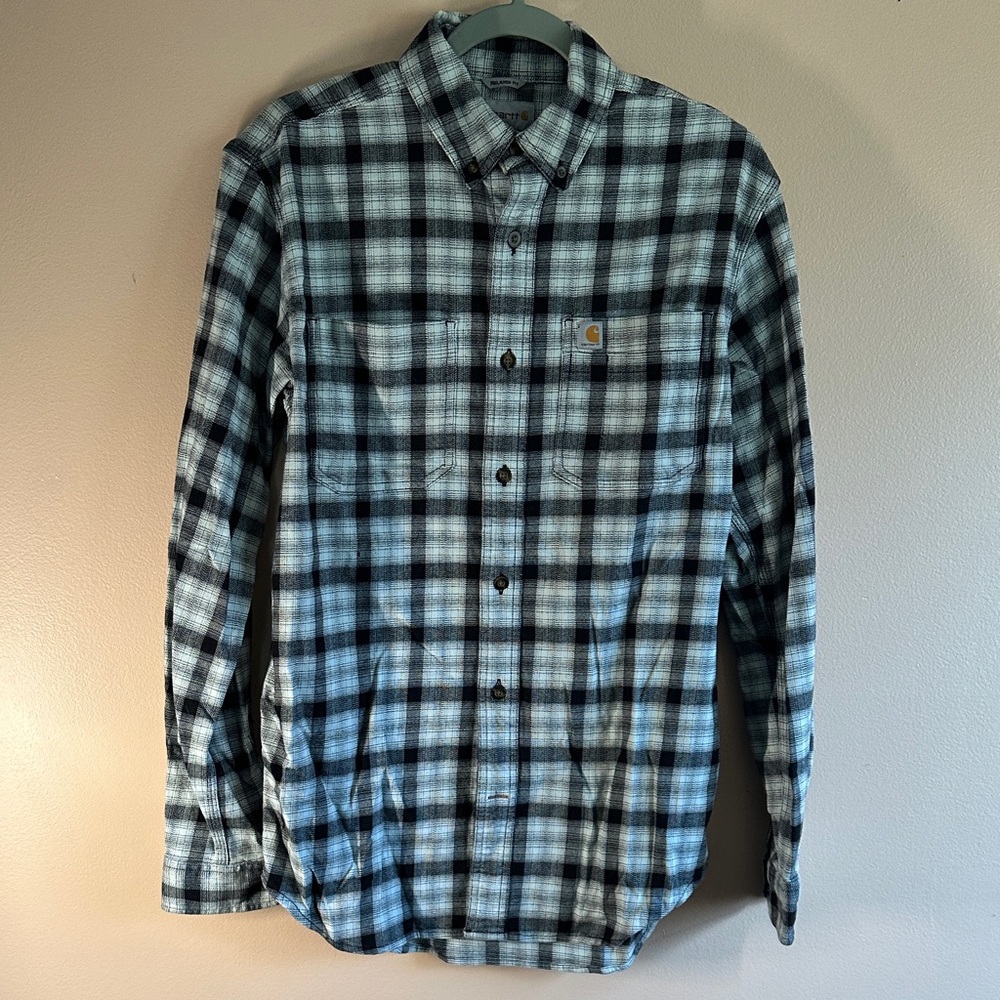 Carhartt Black and White Checkered Thick Button Down Shirt